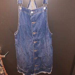American Eagle Denim Button Up Overall Dress